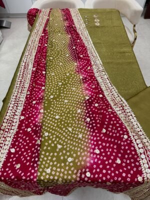 BRANDS GALLERIA EXCLUSIVE THREE PIECE GOTA UNSTITCHED DRESS