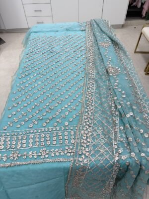 BRANDS GALLERIA EXCLUSIVE THREE PIECE GOTA UNSTITCHED DRESS