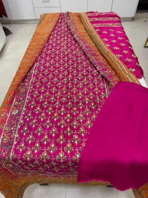 BRANDS GALLERIA EXCLUSIVE THREE PIECE GOTA UNSTITCHED DRESS