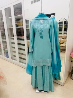 BRANDS GALLERIA EXCLUSIVE THREE PIECE TUSSEL SILK STITCHED DRESS